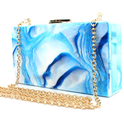 China LETODE Latest Luxury European Fashion 4 Colors Party Women Evening Clutches Purse Clutch Bags Shoulder Bag Acrylic Marble Messenger for sale