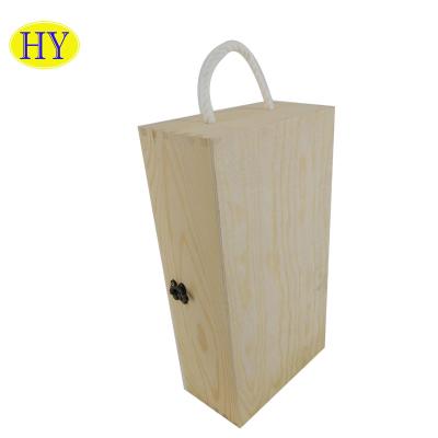 China Disposable Custom Bamboo Wooden Wine Box For 2 Bottle For Sale for sale