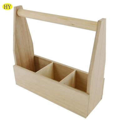 China Wooden Crate Art Business Gift Folk Handmade Wooden Crate 3 Bottles Wine Box for sale