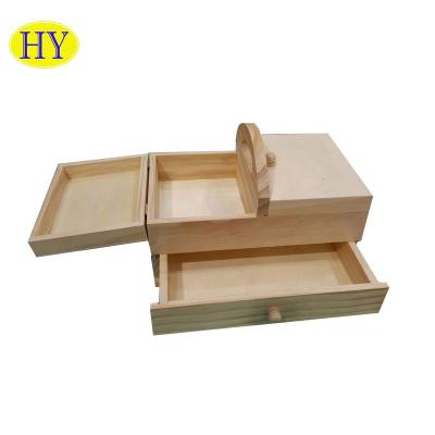 China Europe Factory Price Custom Handmade Folding Sewing Set Wooden Sewing Kit Box for sale