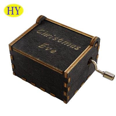 China Gifts Wholesale Custom Hand Crank Wooden Music Box For Wedding Christmas Birthday Gifts for sale