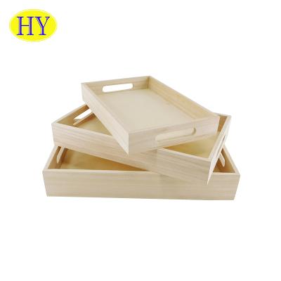 China Simple Packing Bottle Or It Can Be Used As Nice Gift Box Home Personalized Cheap Wood Serving Tray Wooden Trays With Handle for sale