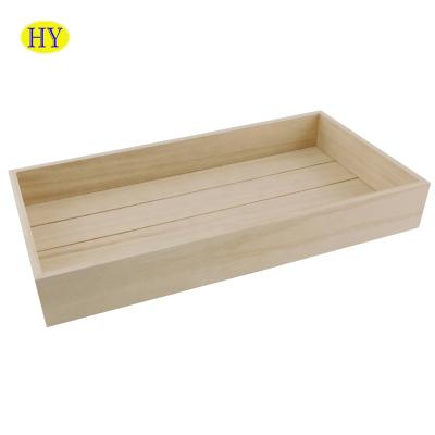 China Europe Simple Solid Unfinished Natural Wood Tray For Serving Wholesale for sale