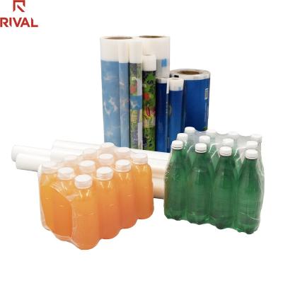 China Moisture Proof Extra Wide Printed Poly Logo Protective Packaging Shrink Wrap Film For Water Bottles for sale