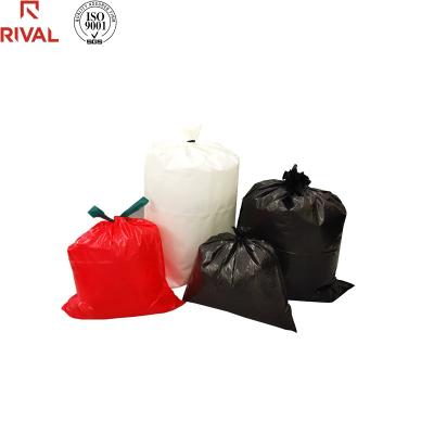 China Best Custom Packaging BIODEGRADABLE Scented Drawstring Waste Bags LDPE 13 Gallon White Garbage Bag for sale