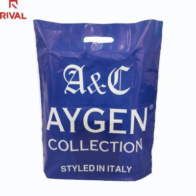 China Recyclable 100% biodegradable custom printing plastic die cut shopping bag for sale