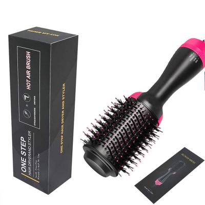 China Dry& 2 Wet in 1 Hot Air Multifunctional Dryer Volumizer Hair Brush Rotating Roller Rotate Styler Comb Styling Straightening Curling Iron for sale