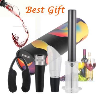 China 2019 Amazon Wine Air Pressure Pump Bottle Opener Set Viable Wine Bottle Opener With Foil Cutter for sale