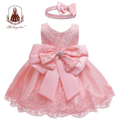 China Princess Girl Flower Dress For Girl's Lovely Children's Peach Children's Washable Long Dresses for sale