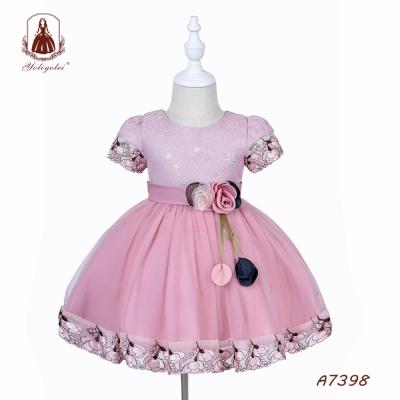 China Breathable Cheap Wholesalers Fashion Princess Short Sleeve 2-5 Years Fishing Party Babies Dresses for sale