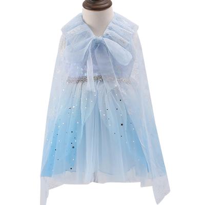 China Polyester Selveless Sequin Star-Shaped Polyester Selveless Sequin Nightgown Anna Layered Costume With Tulle Ca Baby Toddler Princess Play Dressing Gown for sale