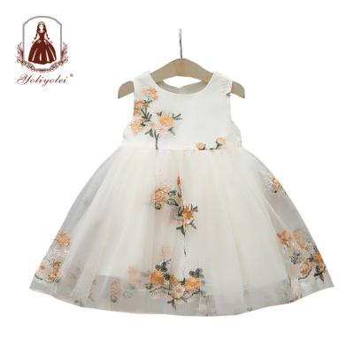 China Wholesale Breathable Summer Spring Baby Girl Flower Princess Dress Wedding Party Floral Dress for sale