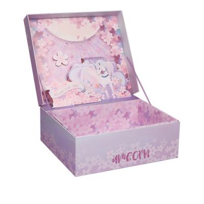 China Girl Handmade Heart INS Party Music Cherry Blossom Wedding Souvenir Gift Box Three-dimensional Packaging Box for sale