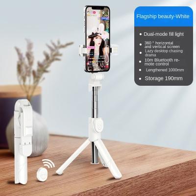 China Hot Selling Smartphone Selfie Amazon Folding Selfie Stick Beauty Sufficiency Light To Adjust 100cm Tripod Flexible Custom Logo Portable Mobile Phone Stick for sale