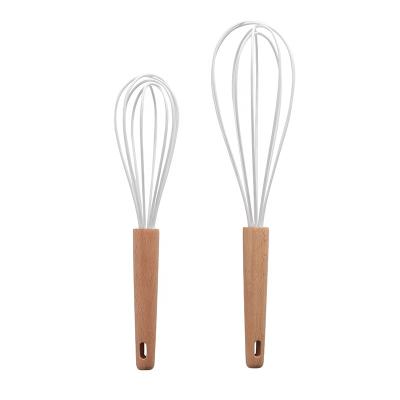 China Low MOQ Viable Kitchen Instrument Wooden Beater Set Silicone Egg Mixer Wooden Beater Beater For Baking for sale