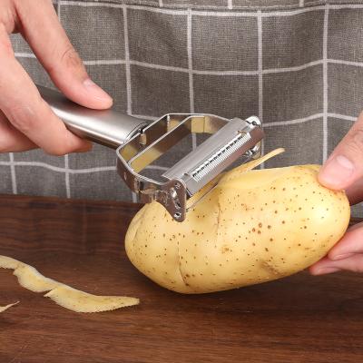 China Factory Direct Sustainable In Stock Stainless Steel Multifunction Double Sided Blade Vegetable Peeler Swivel Peeler Fruit Peeler for sale