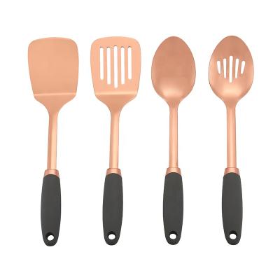 China Newest Viable Promotional Copper Kitchen Utensil Set Kitchen Accessories Kitchen Instrument Set Cooking Spatula for sale