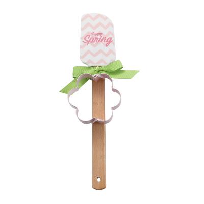 China Unique Design of Viable Newcomer in Stock Easter Set Silicone Spatula Baking Cookie Cutter Set for Spring Baking Set Spatula for sale