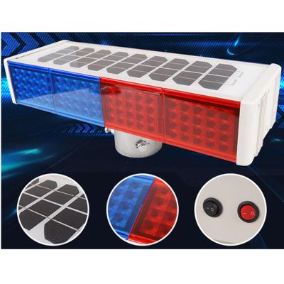 China Solar Powered Transportation Hub Traffic Alarm Light Bilateral Red and Blue LED Strobe Traffic Lights for sale