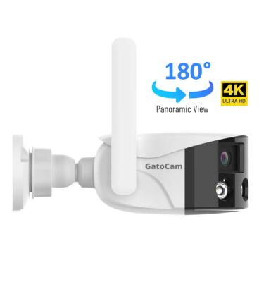 China Human Motion Tracking GatoCam 2k 4k Binocular Dual Lens Wifi Wireless Outdoor 180 Degree 32:9 Wide View Angle IP66 Security Network Bullet Cameras for sale