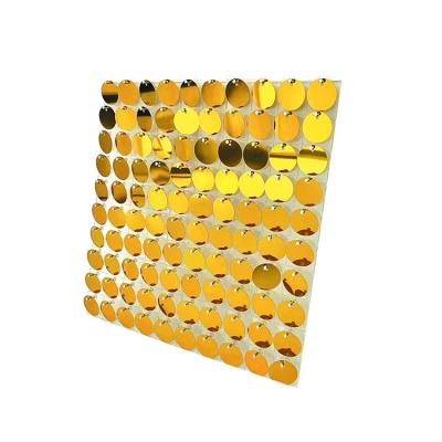 China Wedding Party Background Wall Shimmer Backdrop Waterproof Gold Sequin Panels With High Quality for sale