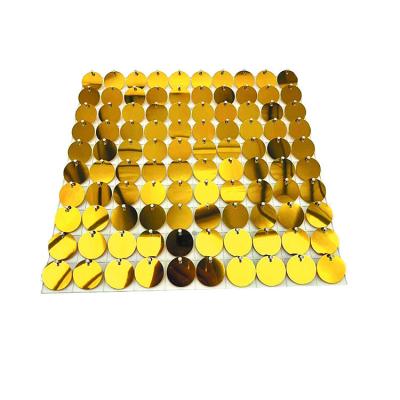 China Waterproof Wholesale Gold Wedding Sequin Wall Reflective Background Wall for sale