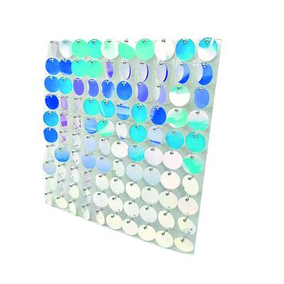 China Waterproof Round Scrap Multicolor Sequin Wall Panel for sale