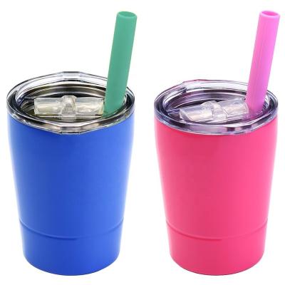 China Factory Supply Sustainable Food Safety Grade 8oz High Quality Stainless Steel Kids Milk Cup With Lid And Straw for sale