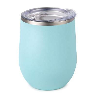 China Viable Hot Selling Mugs In Amazon Double Wall Stainless Steel Wine Tumbler Glitter Egg Shape Cups With Sliding Lid for sale