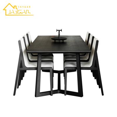 China K/D Modern Wooden Square Small Apartment Household 6 Seater Dining Table And Chairs for sale