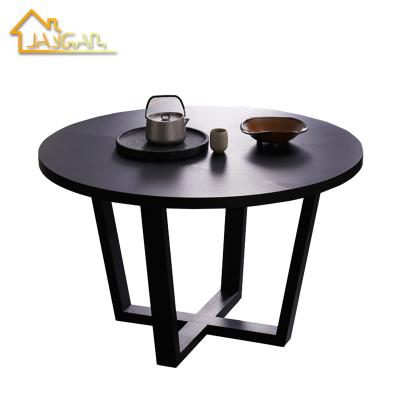 China K/D New Design Wood Dining Set For Kitchen Animal Black Top 42 Inch Round Dining Table With Chairs for sale