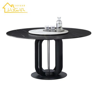 China K/D Hot Sale Slate Stone Marble Dining Table Set Ceramic 48 Inch Round Dining Table for sale