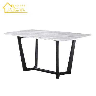 China Wholesale K/D Modern Western Restaurant Furniture Dining Luxury Marble Dining Table Set for sale