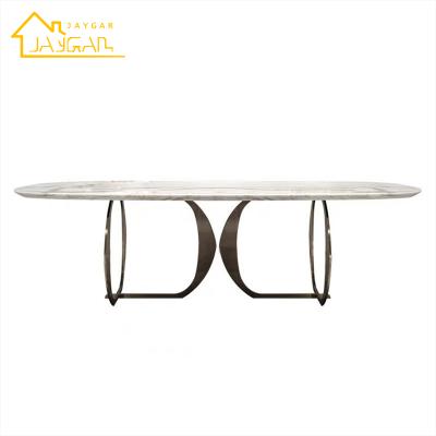 China K/D Luxury Hotel Furniture High Quality Dining Table Set Modern White Faux Marble Kitchen Table for sale