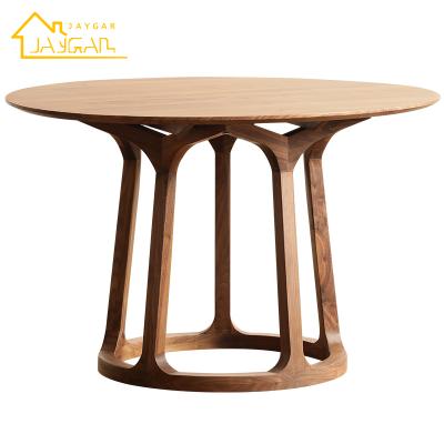 China K/D Home Hotel Restaurant Furniture Round Solid Wood Dining Dining Table And Chairs for sale