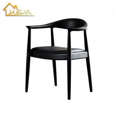 China Kennedy Scandinavian Super Comfortable Wooden Armchair Modern Black Dining Chairs With Upholstered Seats for sale