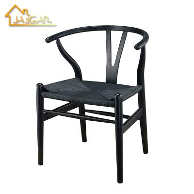 China Customized Color Factory Supply Directly Solid Wood Y Chairs Restaurant Chair CH-971 Black Fork Chairs for sale