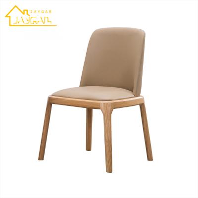 China Customized Color Modern Hotel Restaurant Leather Dining Chairs Without Arms Wood Chairs For Dining Table for sale