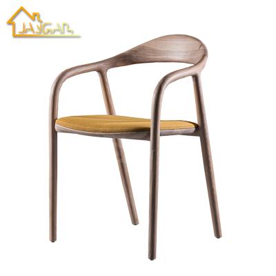 China Scandinavian Hot Sale Solid Wood Restaurant Cafe Use Chairs Elegant Fabric Upholstered Dining Chairs for sale