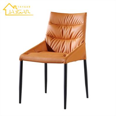 China Modern Minimalist Simple Leather Commercial Living Room Metal Dining Chairs Casual Inexpensive Chairs for sale