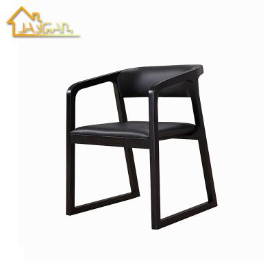 China Modern Black Leather Chair Scandinavian Lovely Restaurant Comfortable Wooden Chairs For Kitchen Home for sale