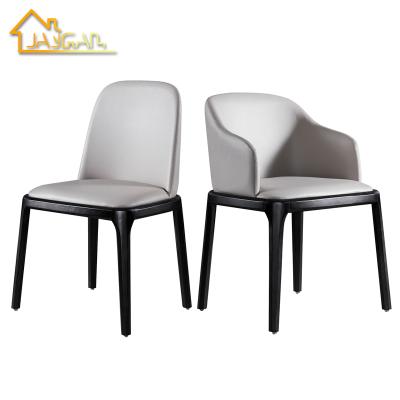 China Commercial Restaurant PU Leather Seat Cooling Wood Side Dining Chair Upholstered Dining Chairs for sale