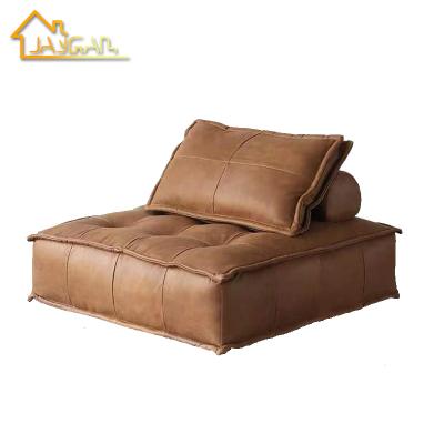 China New Design Contemporary Sofa For Small Living Room Modular Armless Sofa Furniture Modern Brown Leather Corner Sofa for sale