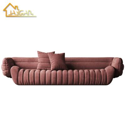 China Contemporary nordic high end 3 seater fabric sofa blush pink velvet couch living room sleeper sofa recliner loveseat for sale