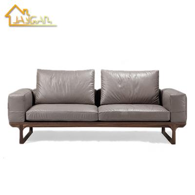 China Beautiful contemporary commercial sofa seating best sleeper wooden leather tan leather couch loveseat sofa for living room for sale