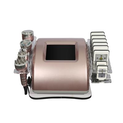 China 350MW 6 In 1 Cavitation 40K Lipo Laser Slimming Machine RF Vacuum for sale