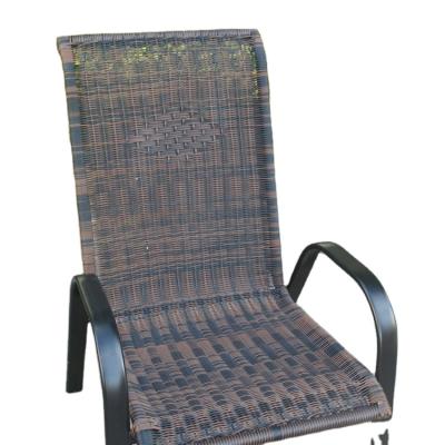 China Outdoor Garden Chair Stock Hot Sale Furniture Rattan Stacking Patio Armchair Patio Garden Bench for sale