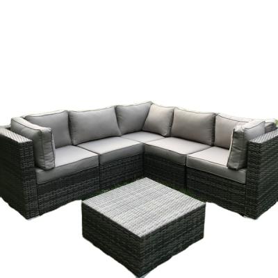 China Outdoor PE Rattan Garden Wicker Patio Set 6pcs Patio Furniture, Sectional Sofa Set with Cushions, KD System for sale