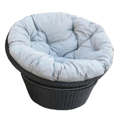 China Hot Sale Garden Chair All Weather Outdoor Wicker Color Papasan Aluminum Black Swivel Chair With Cushion for sale