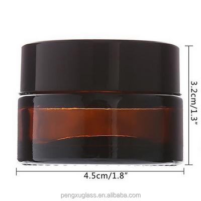 China 20g Eco - Friendly Amber Cosmetic Packaging Small Cream Container Empty Glass Cream Jar for sale